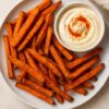 Air Fryer Sweet Potato Fries with Spicy Garlic Dip