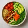 Vegan Buddha Bowl with Quinoa, Roasted Chickpeas & Tahini Dressing