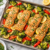 Sheet-Pan Lemon Garlic Salmon with Roasted Vegetables